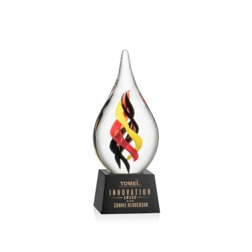 Awards and Trophies - Crystal Awards - Glass Awards - Art Glass Awards - Nottingham on Robson Base - Black