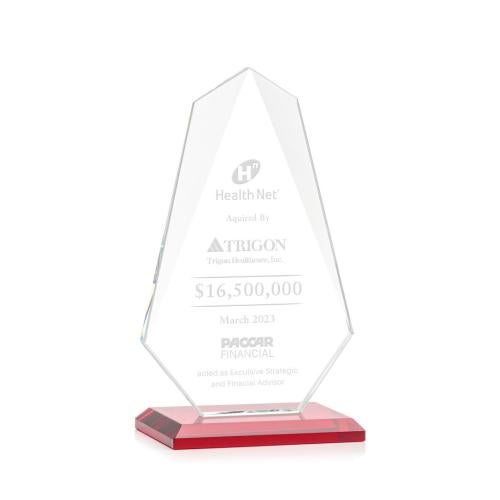 Awards and Trophies - Crystal Awards - Jemma Red Unique Crystal Award