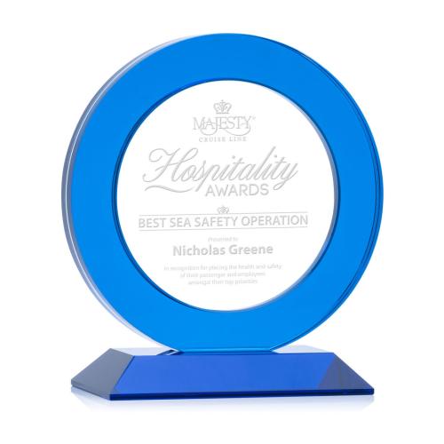 Awards and Trophies - Crystal Awards - London Blue Circle Crystal Award