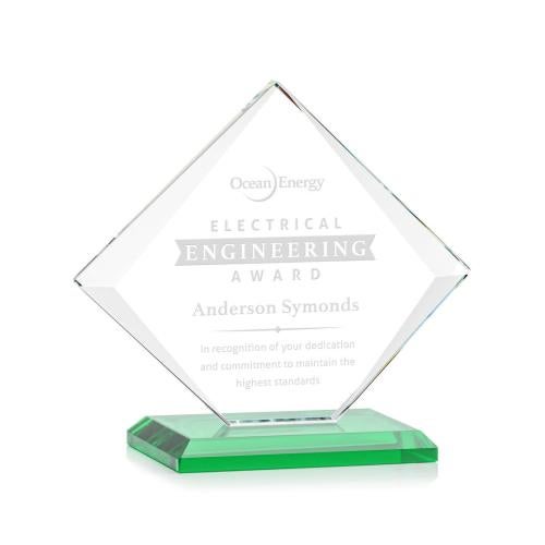 Awards and Trophies - Crystal Awards - Griffith Green Diamond Crystal Award