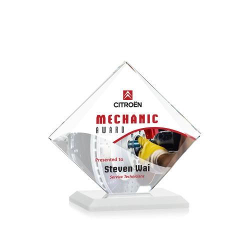 Awards and Trophies - Crystal Awards - Griffith Full Color White Diamond Crystal Award