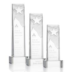 Employee Gifts - Stapleton Star Clear on Base Rectangle Crystal Award