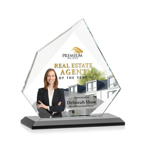 Awards and Trophies - Crystal Awards - Lexus Full Color Black Peaks Crystal Award