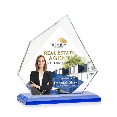 Awards and Trophies - Crystal Awards - Lexus Full Color Blue Peaks Crystal Award