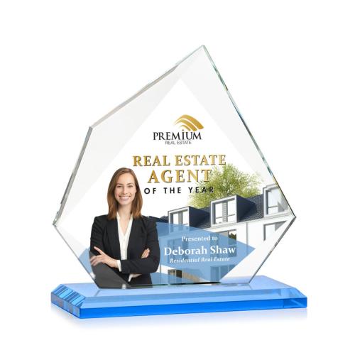 Awards and Trophies - Crystal Awards - Lexus Full Color Sky Blue Peaks Crystal Award