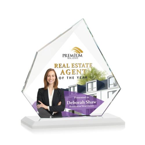 Awards and Trophies - Crystal Awards - Lexus Full Color White Peaks Crystal Award