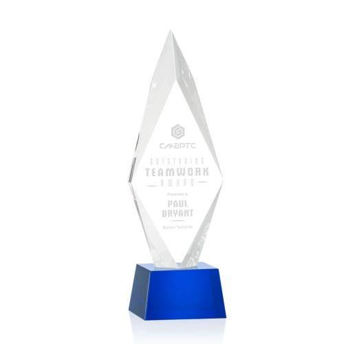 Awards and Trophies - Crystal Awards - Manilow Blue on Robson Base Diamond Crystal Award