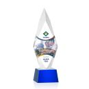 Manilow Full Color Blue on Robson Base Diamond Crystal Award