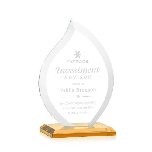 Awards and Trophies - Crystal Awards - Nestor Amber Flame Crystal Award