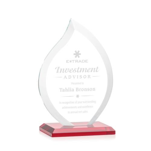 Awards and Trophies - Crystal Awards - Nestor Red Flame Crystal Award