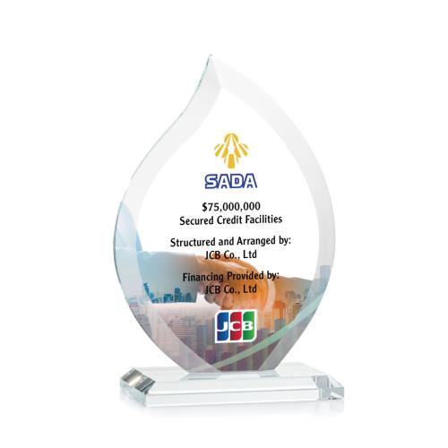 Awards and Trophies - Crystal Awards - Nestor Full Color Clear Flame Crystal Award