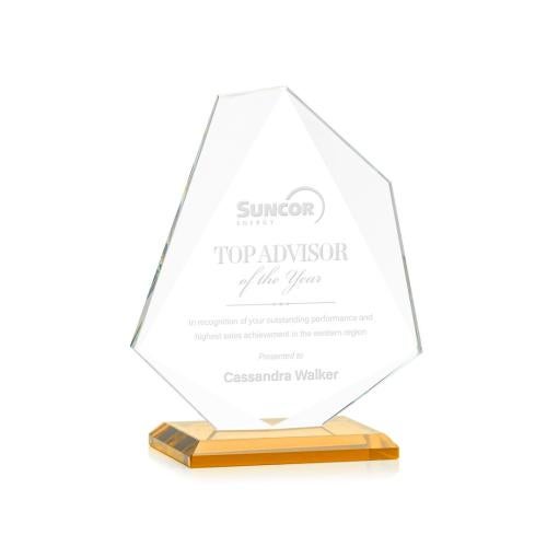 Awards and Trophies - Crystal Awards - Picton Amber Unique Crystal Award