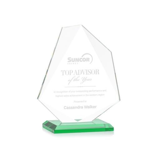 Awards and Trophies - Crystal Awards - Picton Green Unique Crystal Award
