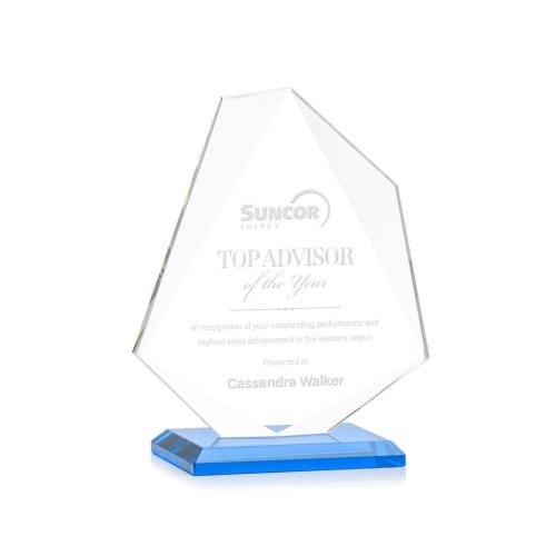 Awards and Trophies - Crystal Awards - Picton Sky Blue Unique Crystal Award