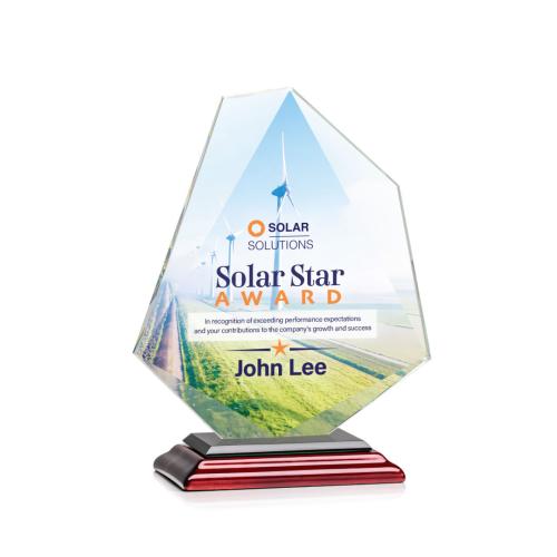 Awards and Trophies - Crystal Awards - Picton Full Color Rosewood Unique Crystal Award