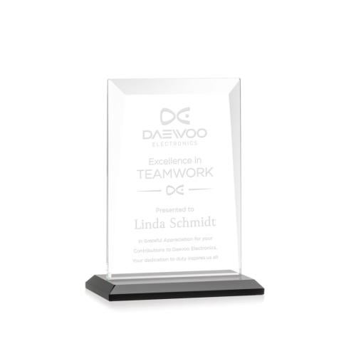 Awards and Trophies - Crystal Awards - Sullivan Black Rectangle Crystal Award