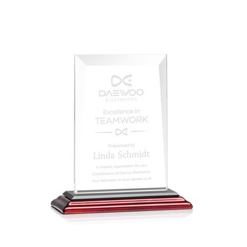 Awards and Trophies - Crystal Awards - Sullivan Rosewood Rectangle Crystal Award