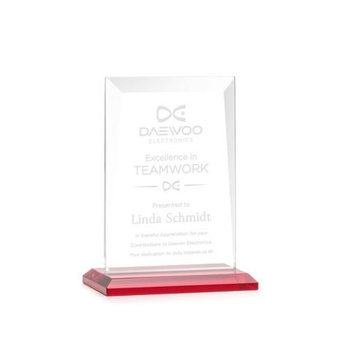 Awards and Trophies - Crystal Awards - Sullivan Red Rectangle Crystal Award