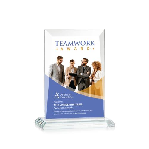 Awards and Trophies - Crystal Awards - Sullivan Full Color Clear Rectangle Crystal Award
