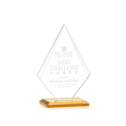 Awards and Trophies - Crystal Awards - Rideau Amber Diamond Crystal Award