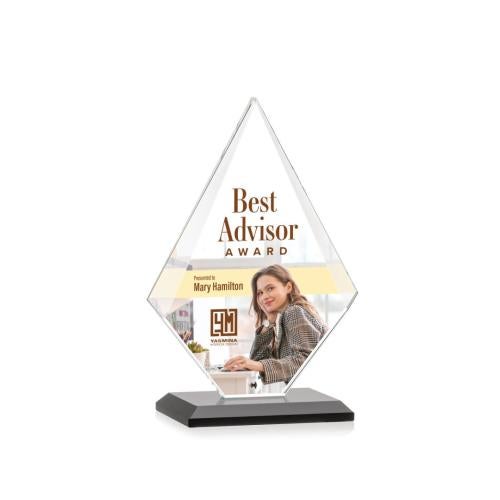 Awards and Trophies - Crystal Awards - Rideau Full Color Black Diamond Crystal Award