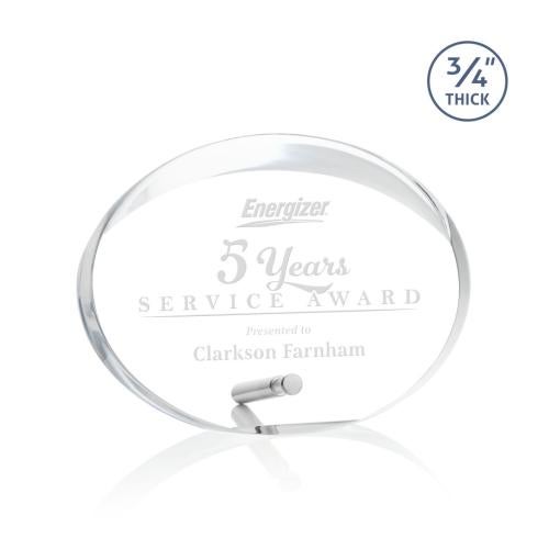 Awards and Trophies - Acrylic Awards - Rawlins Silver Circle Acrylic Award
