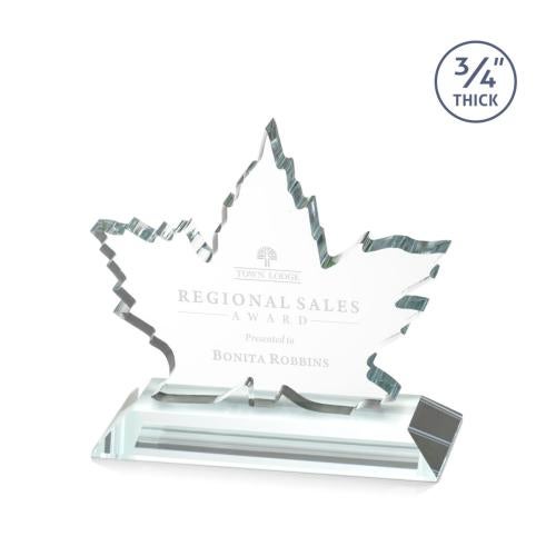 Awards and Trophies - Crystal Awards - Maple Leaf Starfire Unique Crystal Award