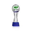 Aquarius Blue on Grafton Base Towers Glass Award