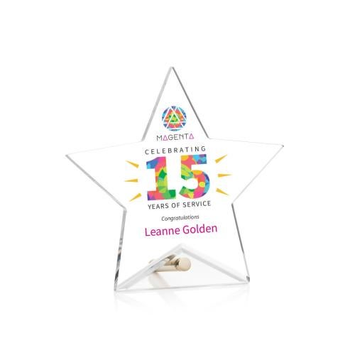 Awards and Trophies - Acrylic Awards - Polaris Full Color Gold Star Acrylic Award