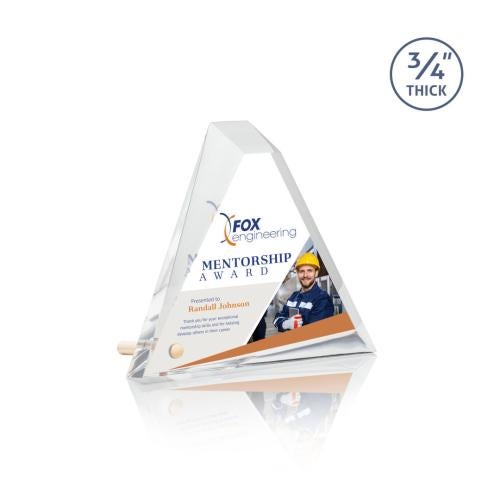 Awards and Trophies - Acrylic Awards - Glenrock Full Color Gold Pyramid Acrylic Award