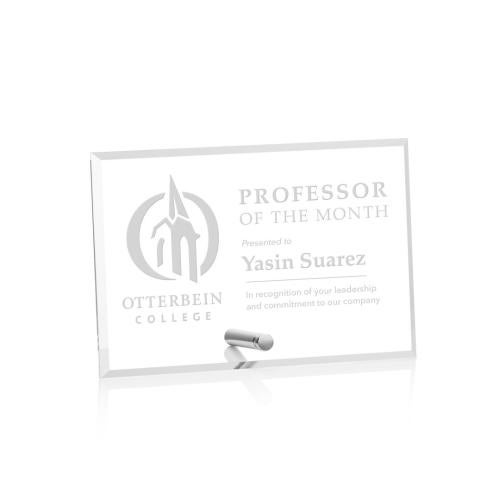 Awards and Trophies - Acrylic Awards - Polaris (H) Silver Rectangle Acrylic Award