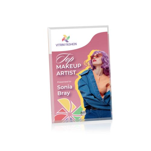Awards and Trophies - Acrylic Awards - Polaris (V) Full Color Silver Rectangle Acrylic Award