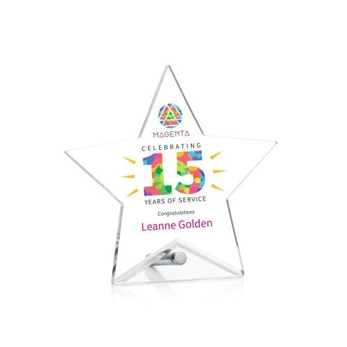 Awards and Trophies - Acrylic Awards - Polaris Full Color Silver Star Acrylic Award