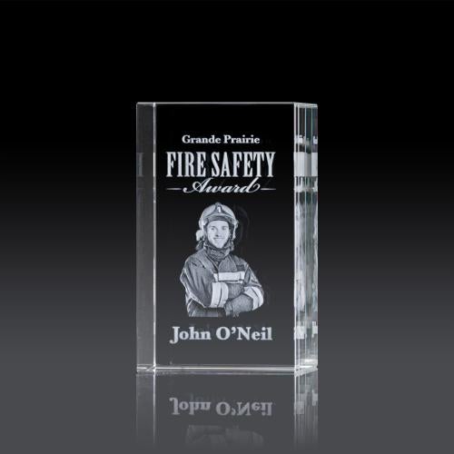 Awards and Trophies - Crystal Awards - Dakota 3D Rectangle Crystal Award