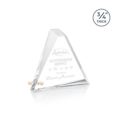 Awards and Trophies - Acrylic Awards - Mosaic Triangle Gold Pyramid Acrylic Award