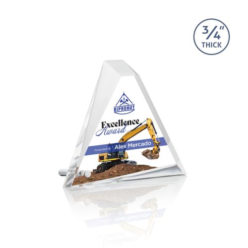 Awards and Trophies - Acrylic Awards - Mosaic Triangle Full Color Silver Pyramid Acrylic Award