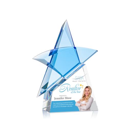Awards and Trophies - Crystal Awards - Benita Full Color Clear Star Crystal Award
