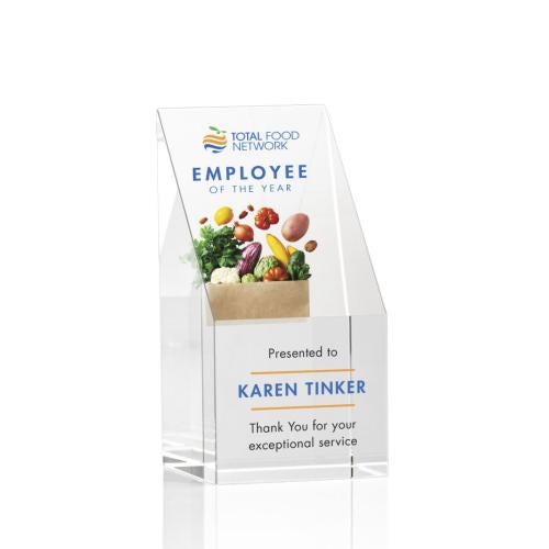 Awards and Trophies - Crystal Awards - Braxton Full Color Rectangle Crystal Award