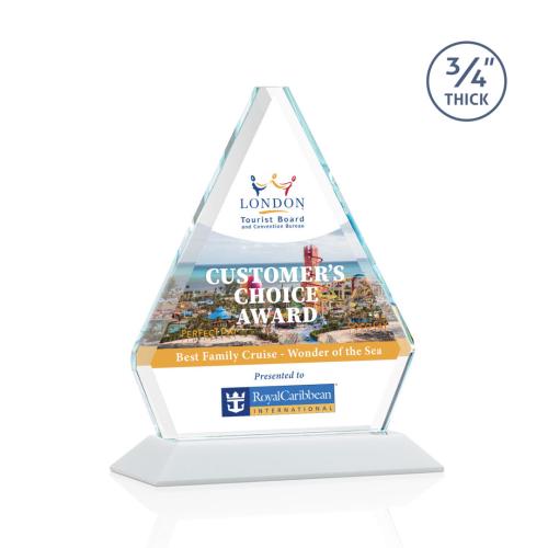 Awards and Trophies - Crystal Awards - Fyreside Full Color White Diamond Crystal Award