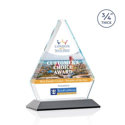 Awards and Trophies - Crystal Awards - Fyreside Full Color Black Diamond Crystal Award