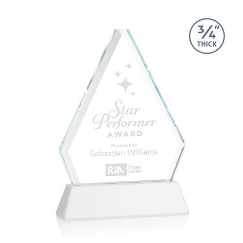 Awards and Trophies - Crystal Awards - Fyreside White on Newhaven Diamond Crystal Award