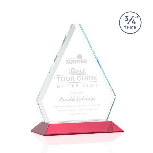 Awards and Trophies - Crystal Awards - Fyreside Red Diamond Crystal Award