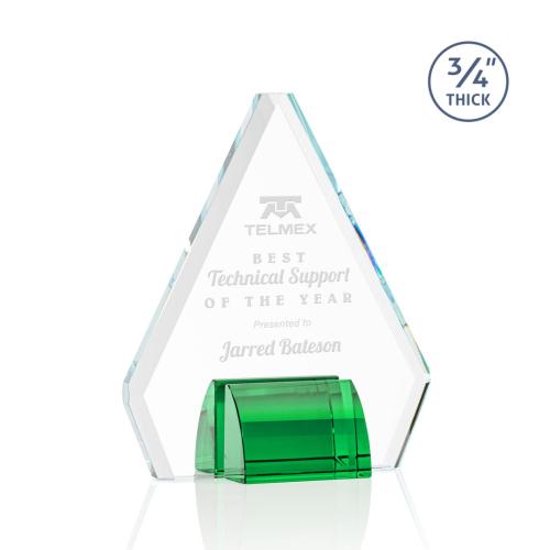 Awards and Trophies - Crystal Awards - Roxborough Green Diamond Crystal Award