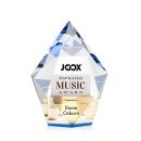 Devron Full Color Blue Polygon Crystal Award