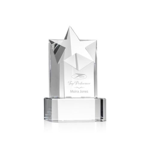 Awards and Trophies - Crystal Awards - Berkeley Star on Padova Base - Clear