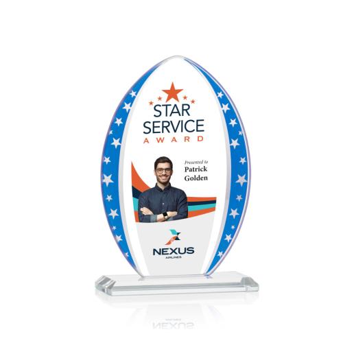 Awards and Trophies - Crystal Awards - Mystique Arrowhead Full Color Star Crystal Award