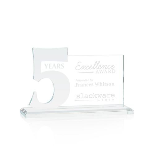 Awards and Trophies - Crystal Awards - Hazelton Clear Number Crystal Award