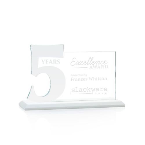 Awards and Trophies - Crystal Awards - Hazelton White Number Crystal Award