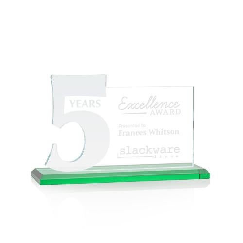 Awards and Trophies - Crystal Awards - Hazelton Green Number Crystal Award