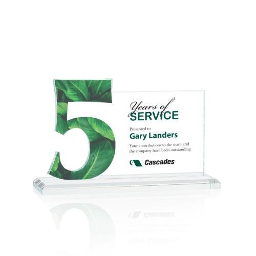 Awards and Trophies - Crystal Awards - Hazelton Full Color Clear Crystal Award